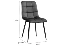 Discount Miliboo Set de 2 sillas de diseño de terciopelo azul petróleo y metal negro MAXWELL