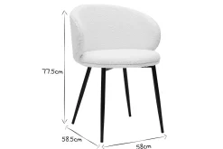 Cheap Miliboo Set de 2 sillas de diseño de tela efecto borreguillo color crudo y metal negro ROSALIE