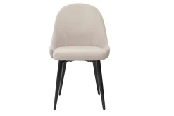 Clearance Miliboo Set de 2 sillas de diseño de tela efecto aterciopelado beige y metal negro REEZ