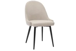 Clearance Miliboo Set de 2 sillas de diseño de tela efecto aterciopelado beige y metal negro REEZ