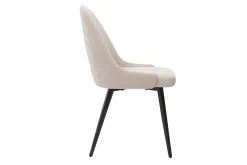 Clearance Miliboo Set de 2 sillas de diseño de tela efecto aterciopelado beige y metal negro REEZ