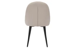 Clearance Miliboo Set de 2 sillas de diseño de tela efecto aterciopelado beige y metal negro REEZ