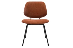 Cheap Miliboo Set de 2 sillas de diseño de tejido efecto aterciopelado terracota y metal negro BARNET