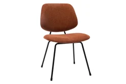 Cheap Miliboo Set de 2 sillas de diseño de tejido efecto aterciopelado terracota y metal negro BARNET