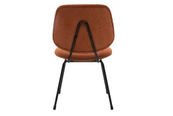 Cheap Miliboo Set de 2 sillas de diseño de tejido efecto aterciopelado terracota y metal negro BARNET