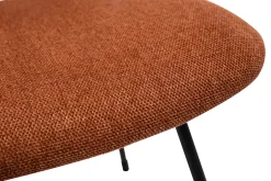 Cheap Miliboo Set de 2 sillas de diseño de tejido efecto aterciopelado terracota y metal negro BARNET