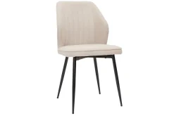 Best Miliboo Set de 2 sillas de diseño de tejido efecto aterciopelado beige y metal negro FANETTE