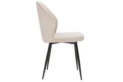 Best Miliboo Set de 2 sillas de diseño de tejido efecto aterciopelado beige y metal negro FANETTE