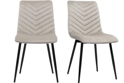 Best Sale Miliboo Set de 2 sillas de diseño de terciopelo color topo y metal negro PUMPKIN