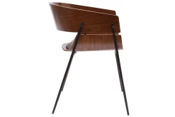 Store Miliboo Set de 2 sillas de diseño de madera oscura y metal negro WESS