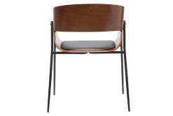 Store Miliboo Set de 2 sillas de diseño de madera oscura y metal negro WESS