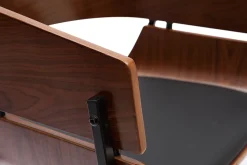 Store Miliboo Set de 2 sillas de diseño de madera oscura y metal negro WESS