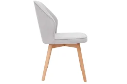 Shop Miliboo Set de 2 sillas de diseño de tela efecto aterciopelado gris y madera clara maciza FANETTE