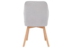 Shop Miliboo Set de 2 sillas de diseño de tela efecto aterciopelado gris y madera clara maciza FANETTE