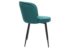 Cheap Miliboo Set de 2 sillas de diseño de terciopelo azul petróleo y metal negro SERIF