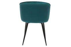 Cheap Miliboo Set de 2 sillas de diseño de terciopelo azul petróleo y metal negro SERIF