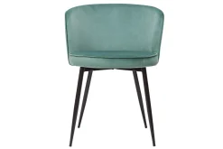 Hot Miliboo Set de 2 sillas de diseño de terciopelo verde celadón y metal negro SERIF