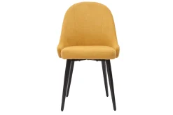 Flash Sale Miliboo Set de 2 sillas de diseño de tela efecto aterciopelado amarillo mostaza y metal negro REEZ