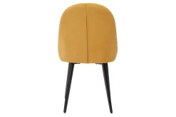 Flash Sale Miliboo Set de 2 sillas de diseño de tela efecto aterciopelado amarillo mostaza y metal negro REEZ