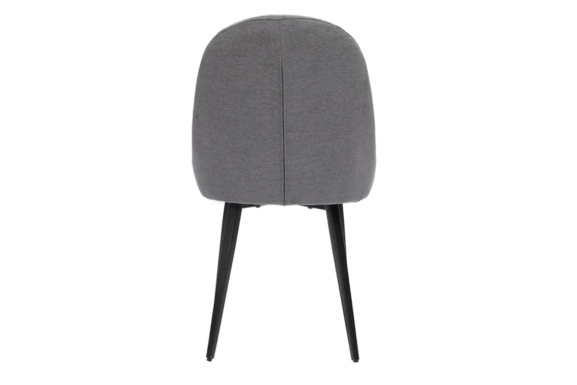 Clearance Miliboo Set de 2 sillas de diseño de tela efecto aterciopelado gris y metal negro REEZ