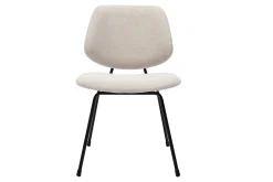 Store Miliboo Set de 2 sillas de diseño de tejido efecto aterciopelado beige y metal negro BARNET