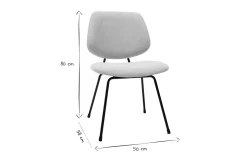 Store Miliboo Set de 2 sillas de diseño de tejido efecto aterciopelado beige y metal negro BARNET