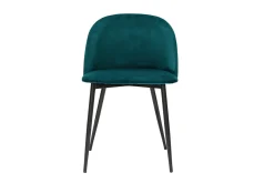 Cheap Miliboo Set de 2 sillas de diseño de terciopelo azul petróleo y metal negro CELESTE