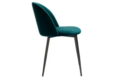 Cheap Miliboo Set de 2 sillas de diseño de terciopelo azul petróleo y metal negro CELESTE