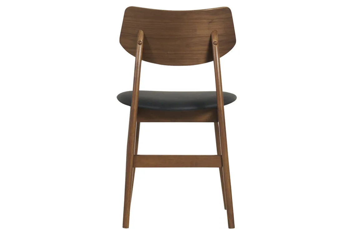 Flash Sale Miliboo Set de 2 sillas de diseño de madera oscura y negro ELION