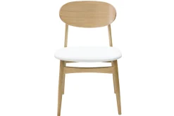 Sale Miliboo Set de 2 sillas de diseño de roble macizo blanco y madera clara VICKY