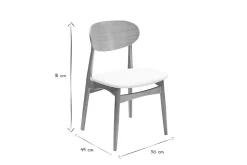 Sale Miliboo Set de 2 sillas de diseño de roble macizo blanco y madera clara VICKY
