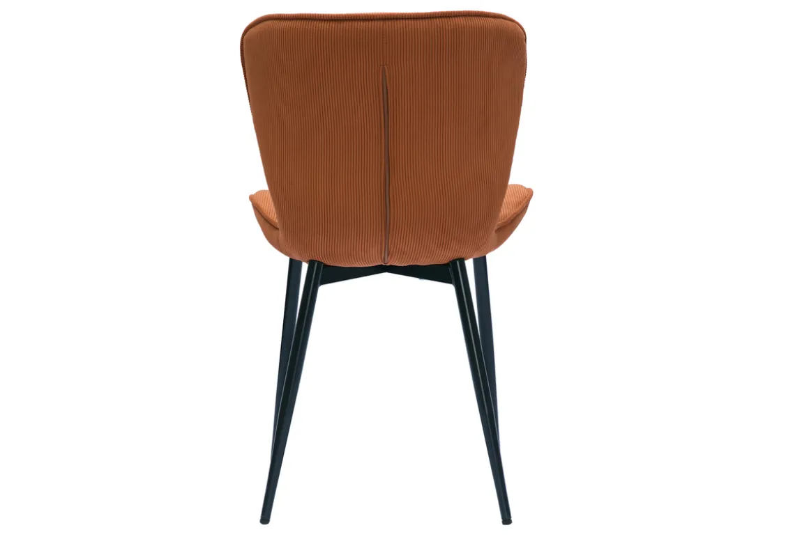 Flash Sale Miliboo Set de 2 sillas de diseño de pana terracota y metal negro ADDICT