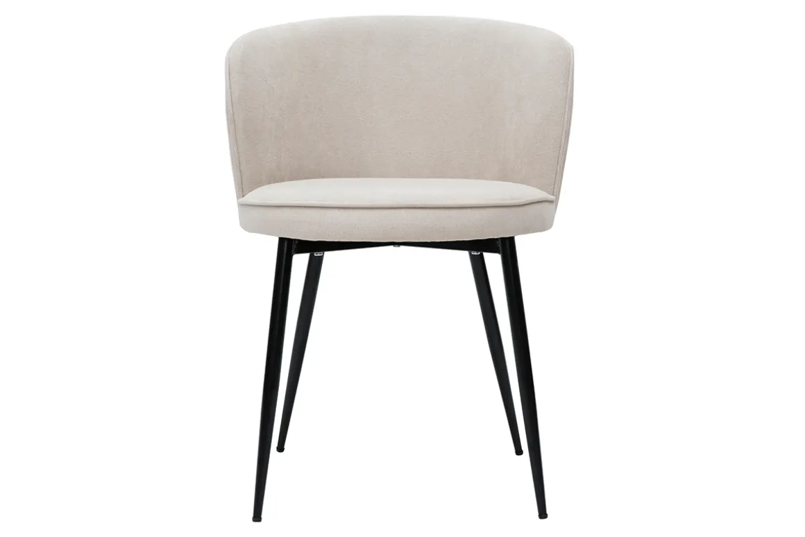 Flash Sale Miliboo Set de 2 sillas de diseño tejido efecto aterciopelado beige SERIF