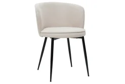 Flash Sale Miliboo Set de 2 sillas de diseño tejido efecto aterciopelado beige SERIF