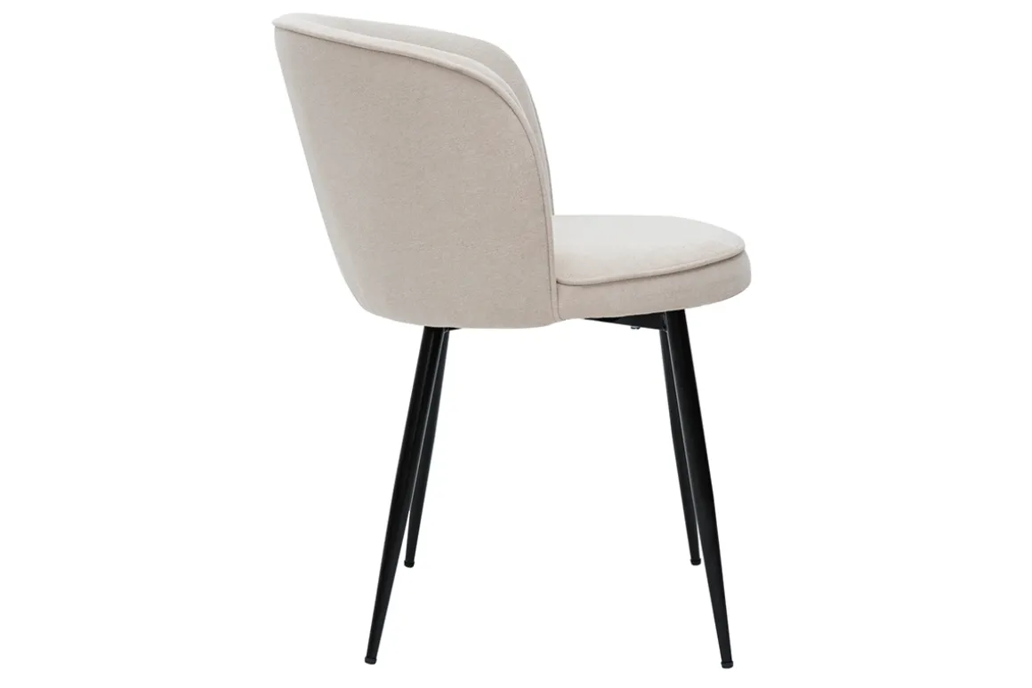 Flash Sale Miliboo Set de 2 sillas de diseño tejido efecto aterciopelado beige SERIF