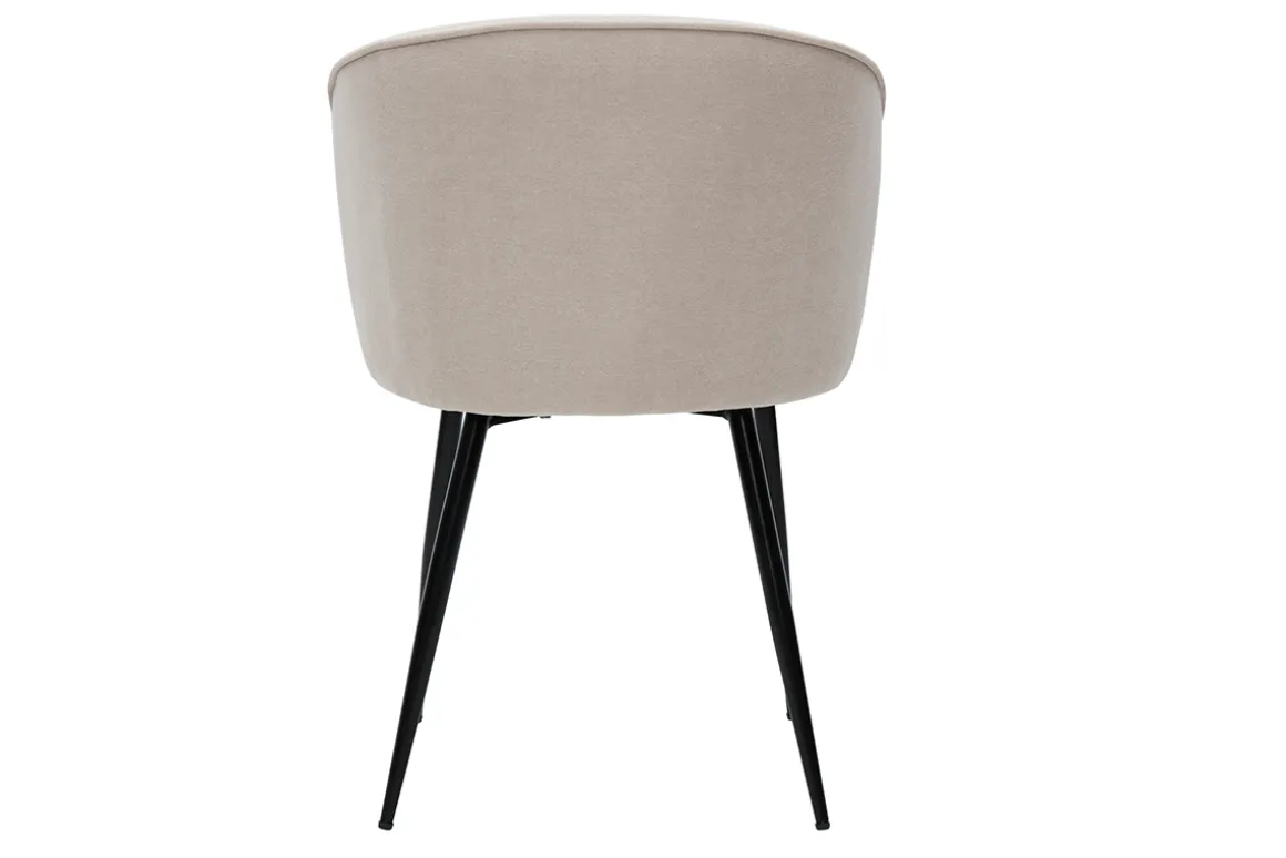 Flash Sale Miliboo Set de 2 sillas de diseño tejido efecto aterciopelado beige SERIF