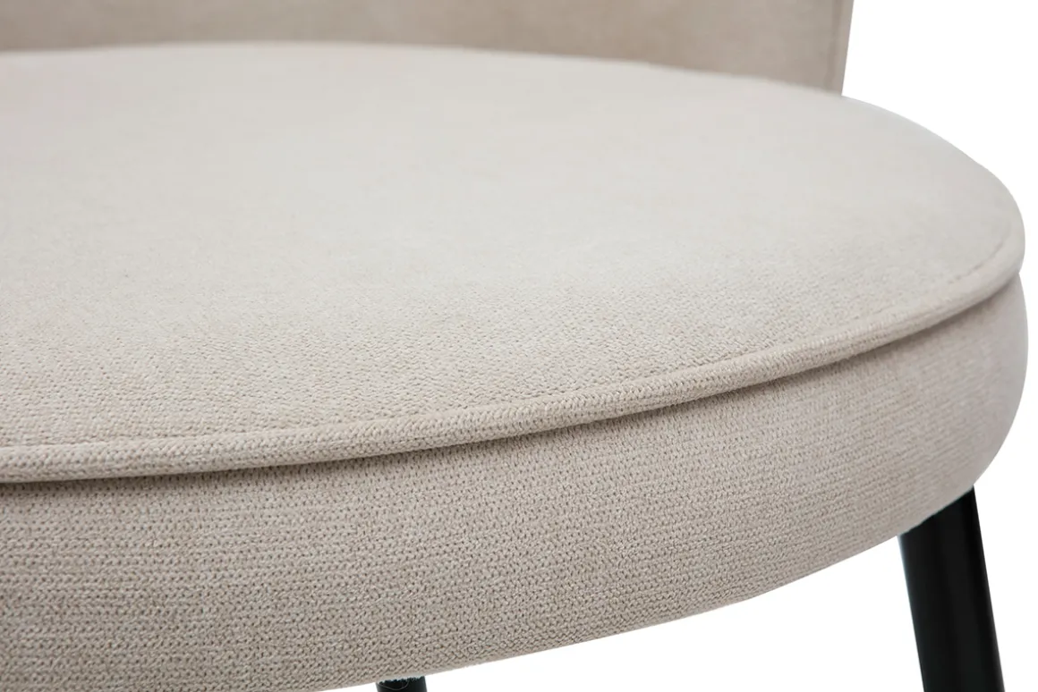 Flash Sale Miliboo Set de 2 sillas de diseño tejido efecto aterciopelado beige SERIF