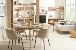 Flash Sale Miliboo Set de 2 sillas de diseño tejido efecto aterciopelado beige SERIF