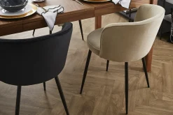 Flash Sale Miliboo Set de 2 sillas de diseño tejido efecto aterciopelado beige SERIF