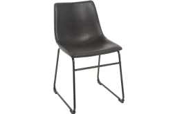 Store Miliboo Set de 2 sillas de estilo industrial negras NEW ROCK