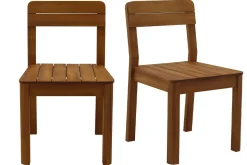 Shop Miliboo Set de 2 sillas de jardín de madera maciza AKIS