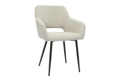 Flash Sale Miliboo Set de 2 sillas de pana color topo y metal negro LAURETTE