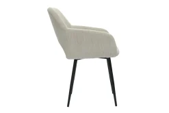 Flash Sale Miliboo Set de 2 sillas de pana color topo y metal negro LAURETTE