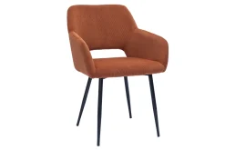 Outlet Miliboo Set de 2 sillas de pana terracota y metal negro LAURETTE