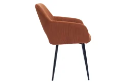 Outlet Miliboo Set de 2 sillas de pana terracota y metal negro LAURETTE