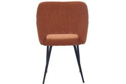Outlet Miliboo Set de 2 sillas de pana terracota y metal negro LAURETTE