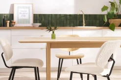 Best Sale Miliboo Set de 2 sillas de tejido efecto borreguillo blanco y metal negro TOBIAS