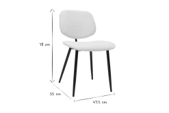 Best Sale Miliboo Set de 2 sillas de tejido efecto borreguillo blanco y metal negro TOBIAS
