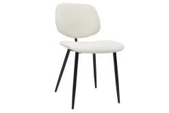 Best Sale Miliboo Set de 2 sillas de tejido efecto borreguillo blanco y metal negro TOBIAS