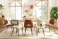 Best Sale Miliboo Set de 2 sillas de tejido efecto borreguillo blanco y metal negro TOBIAS